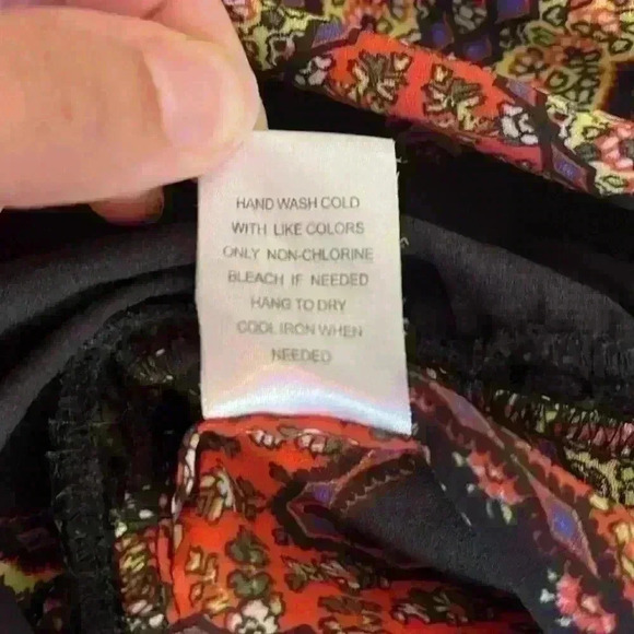 Gibson Latimer Women's Blouse Semi-Sheer Black/MultiColor Size L - Picture 5 of 8